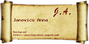 Janovics Anna névjegykártya